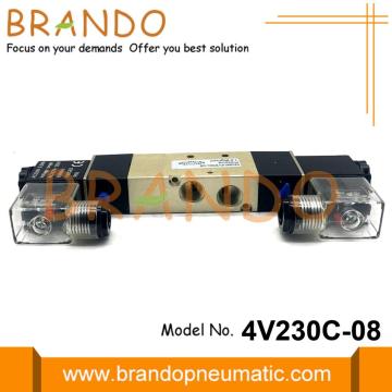 1/4 &#39;&#39;4V230C-08 5/3 웨이 공압 솔레노이드 밸브 220VAC