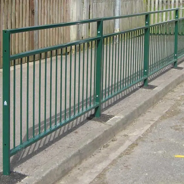 Roadside Pedestrian Safety Guard Rails with Staggered Bars