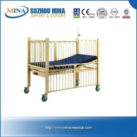 Child Bed with Stainless Steel Bed Head and Side Rail (MINA-LK205)