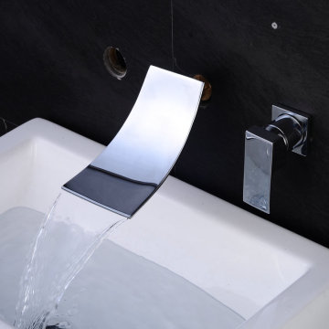 Bathroom classic single handle hidden waterfall brass cold and hot water mixer basin faucet