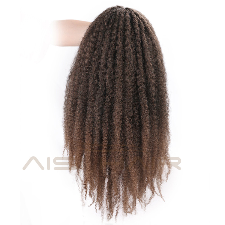 Aisi Hair Afro Kinky Curly Braiding Hair Wigs Dreadlock Braids Wigs Brown Marley Braiding Wigs for Black Women