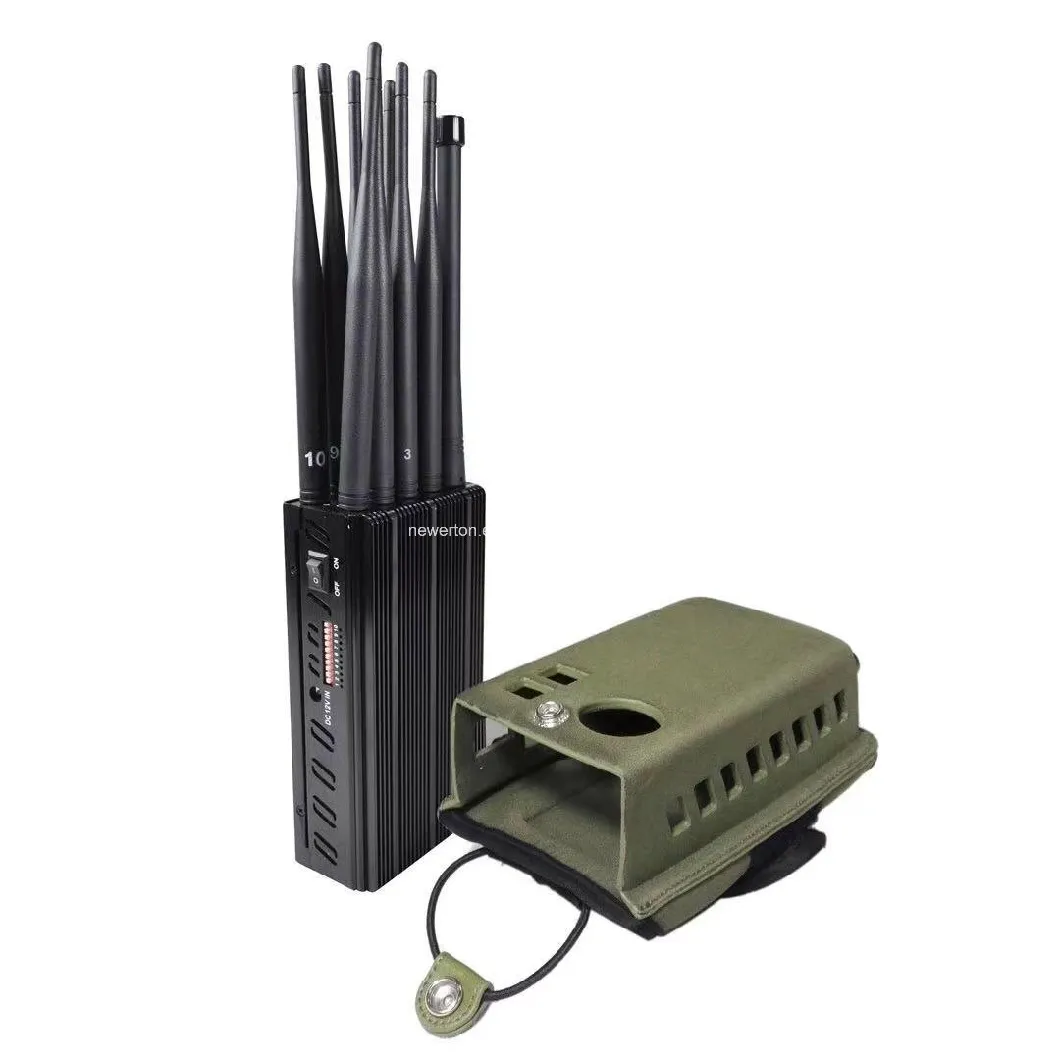 High Power Portable 10 Antennas Jammer Jamming for 2g 3G 4G 5g WiFi GPS Remote Control 315/433/868MHz Lojack VHF UHF Signals