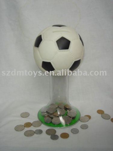 PVC custom coin money box-football figure