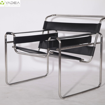 Cadira clàssica de cuir de selló Marcel Breuer