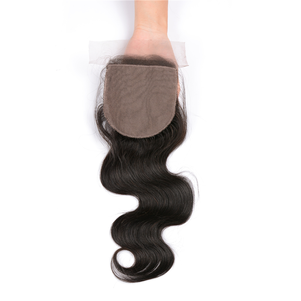 4*4 Hair Weave Closure Human Brazilian Body Wave Style Wave, Natural Black Color Body Wave Hair Closure