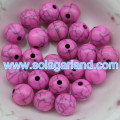 Wholesale Acrylic Plastic Black Crackle Round Beads Circular Crack Beads Charms