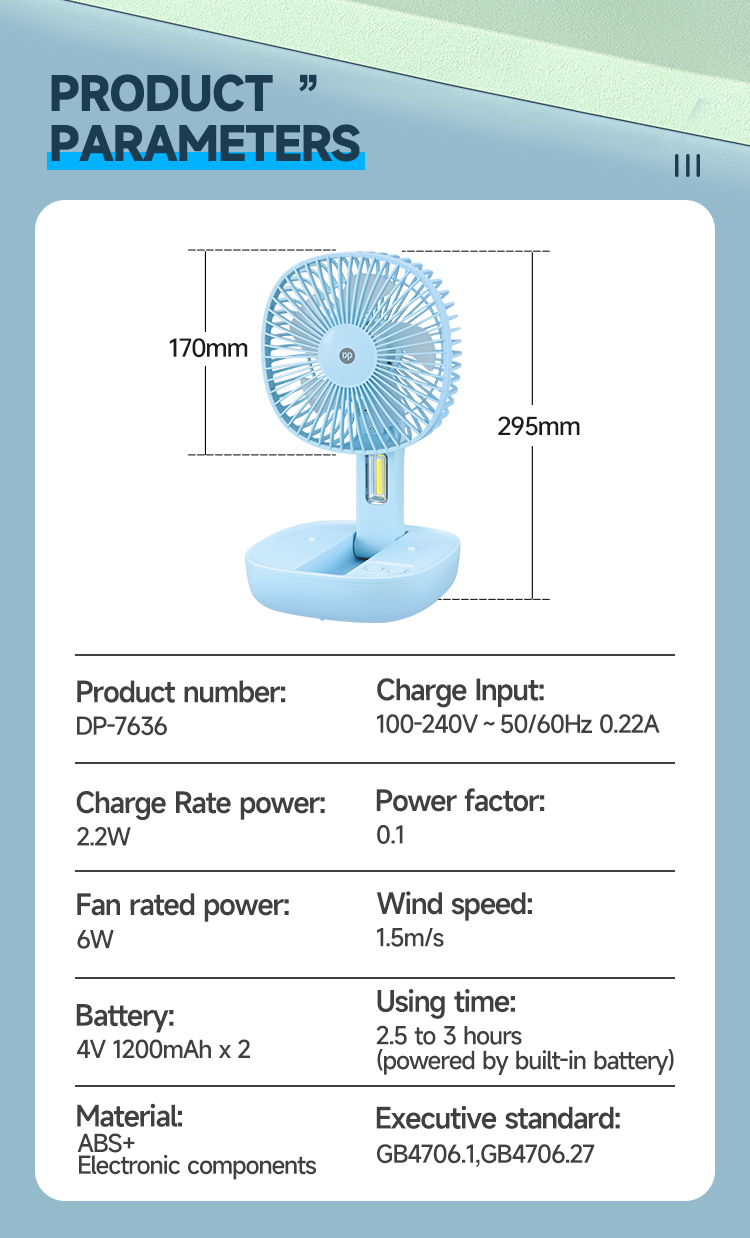 Table Foldable Standing Fan