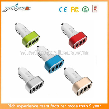 Car Accessories Colorful Metal Car Adaptor 5A, Car Charger 3 USB For IPhone6