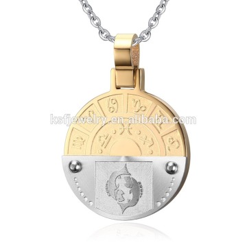 Newest Stainless Steel Meaningful Zodiac Pendant Necklace Wholesale