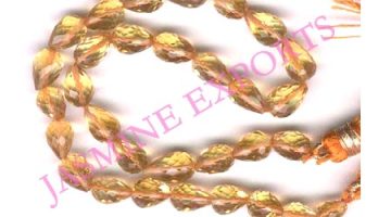 Citrine Drop Smooth Side Drilled Beads