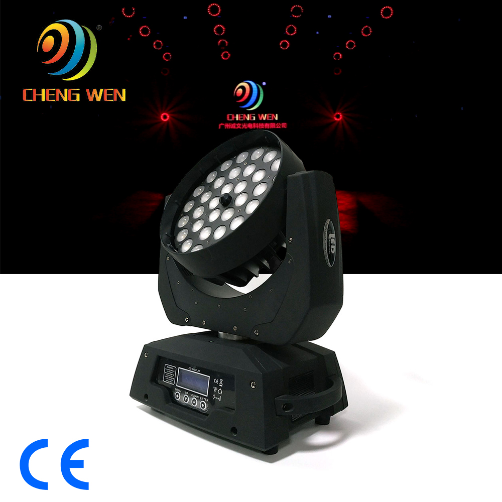 DJ Lights RGBW 36x12W LED Zoom Luz de movimiento