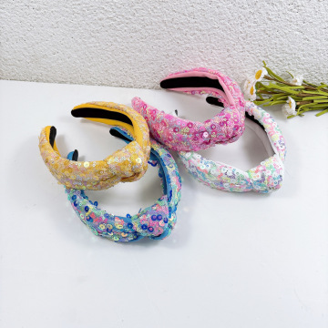 Sequin Simple Knot Butterfly Elastic Headband