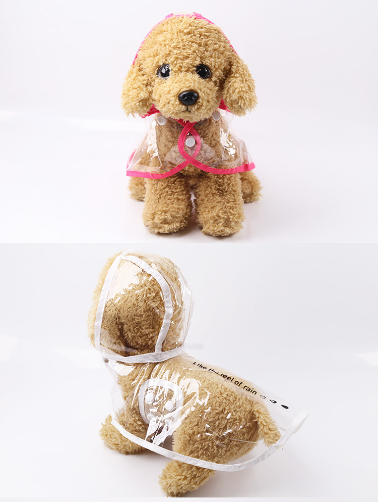 Dog Raincoat Spring and Summer Clothes Teddy Small Dog Pet Poodle Puppy Raincoat Transparent Raincoat Pet Clothes