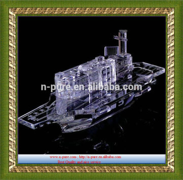 Handmade Unique Crystal aircraft carrier model For Business Gifts