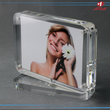 Custom Crystal Clear Acrylic Rotating Cube Photo Frame