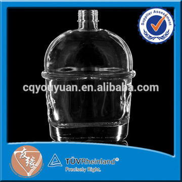 Clear Glass Flat Shape Vodka Glass Bottle 750ML Flat Vodka Bottle