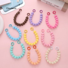 Matte Heart Beaded Phone Charms: Lovely Colorful Bead Mobile Phone Pendant for Women