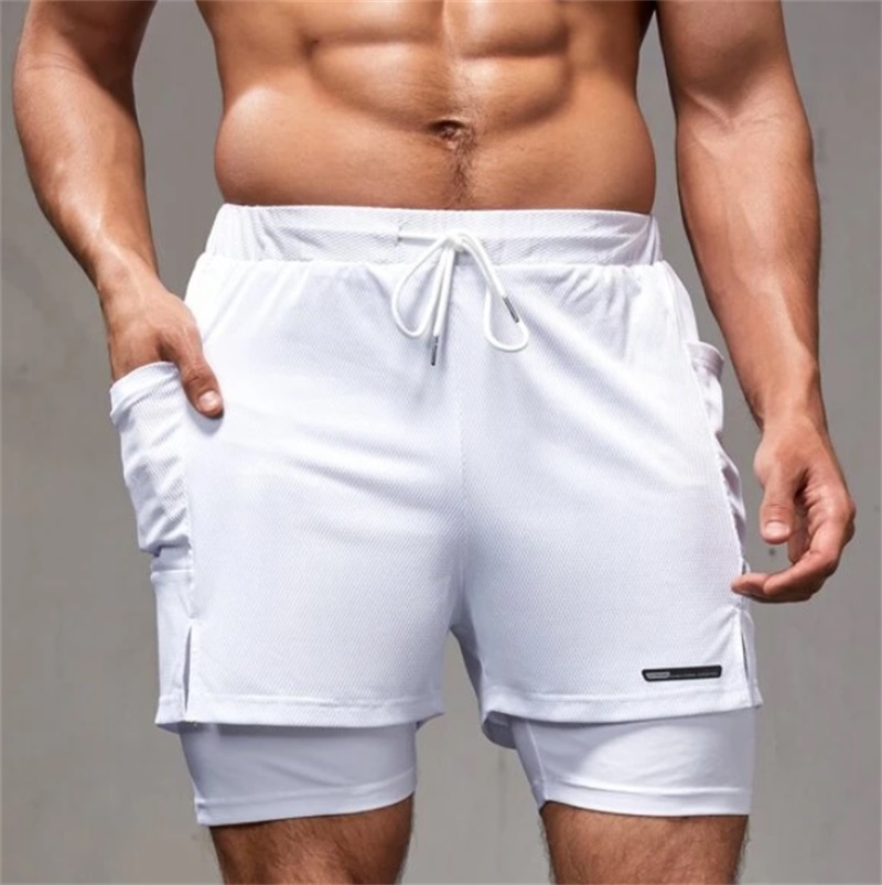 Conception à double couche short masculin en gros