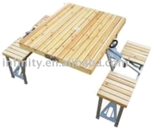 wood picnic table