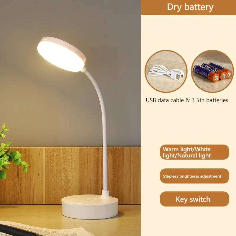 Energy-Efficient 3*AA Battery LED Table Lamp for Study & Reading