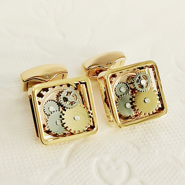 men's luxury square watches movement cufflinks gold rose gold men gear cufflinks custom cuff link wholesale