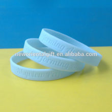 Sky blue silicone wristband with debossed logo