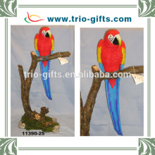 wholesale resin macaw blue and red polyresin parrot figurine