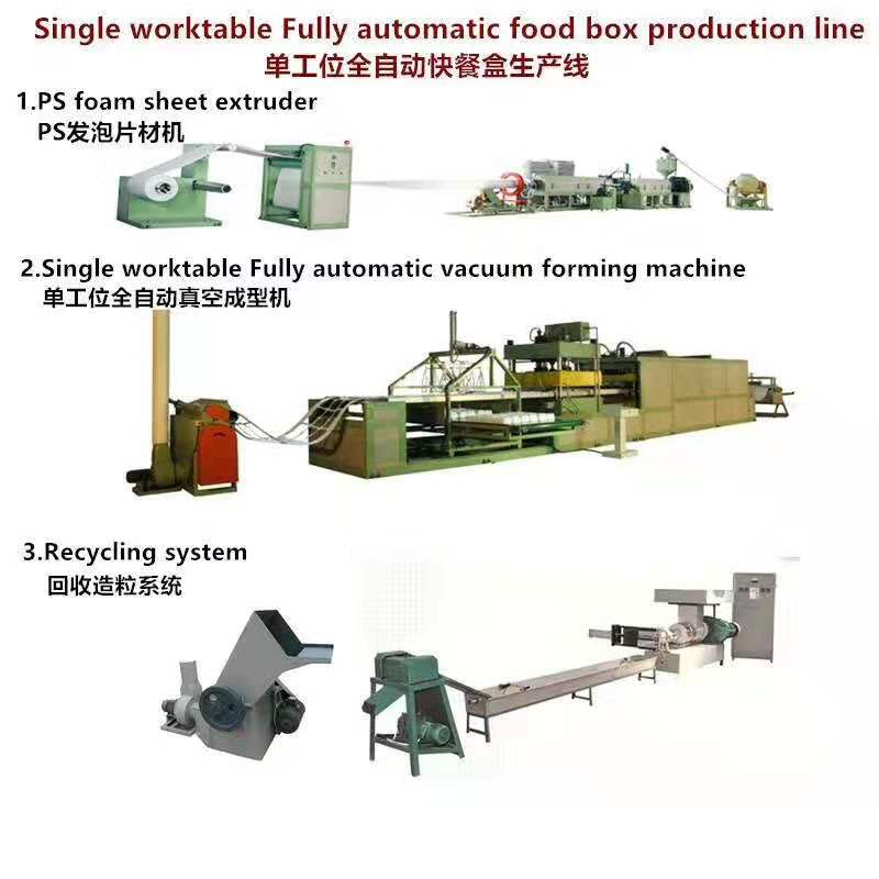 PS foam lunch box polystyrene white styrofoam food containers making machine