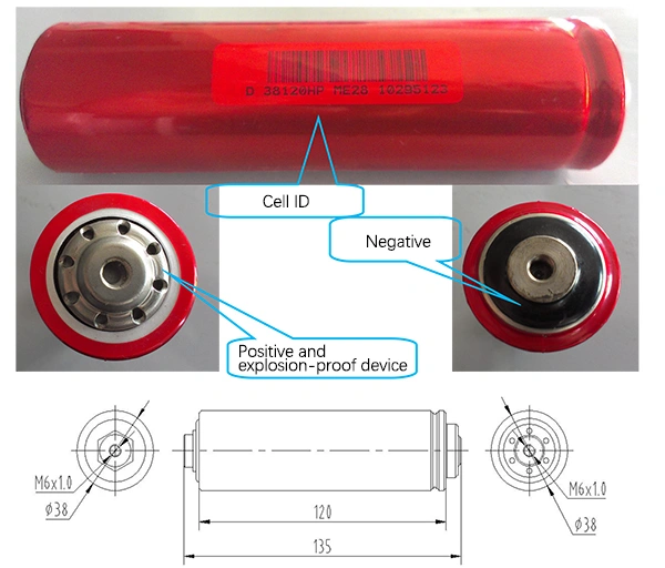 15c High Discharge Rate 38120HP 3.2V 8ah Headway LiFePO4 Cells Battery