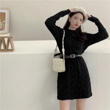 Women's Loose Fitting Turtleneck Sweater Dress