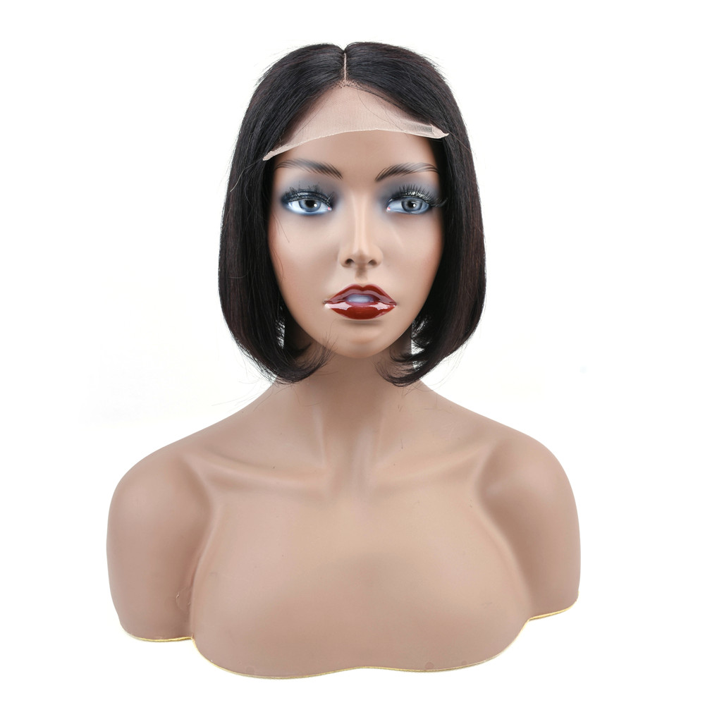 4*4 Lace Closure Bob Wig 10A Nature Color Straight Bob Wigs 10-12 Inch Brazilian Hair Wholesale In Stock,100% Human Hair