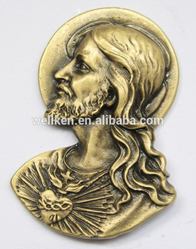 metal Jesus image plaque,zinc alloy religious frame plaque