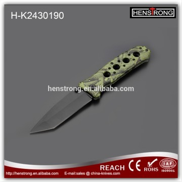 Professional Black Tanto blade Camo handles knife