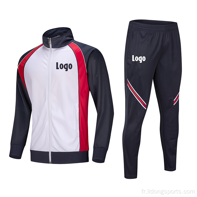 Costume sur piste de logo personnalisée combinaison de survêtement sportif pour hommes