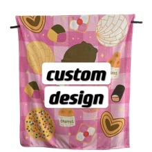 Customization pink luxury flannel fleece blanket