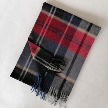 factory women pure cashmere plaid check scarf