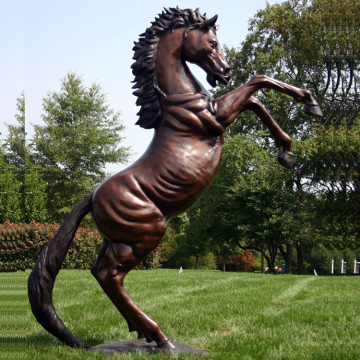 European style antique bronze rearing horse sculpture decoration