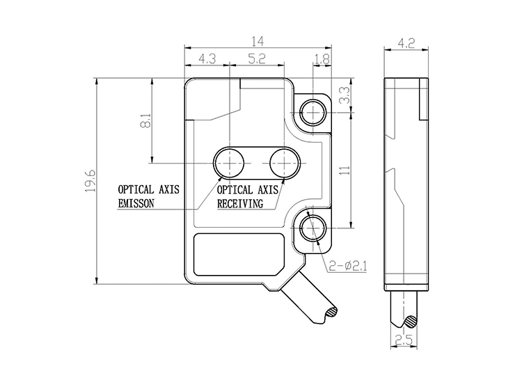 LANBAO 10-30VDC PV Industry Small Photoelectric Proximity Position Sensor