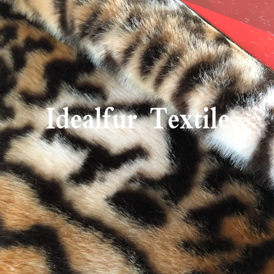 New Leopard Printed Softy Smooth Faux Rabbit Fabric