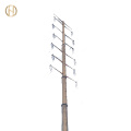 FT Q460 Bahan Hot Dip Galvanized Steel Pole