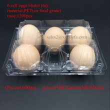 Factory price 6 cell clear disposable blister plastic egg tray