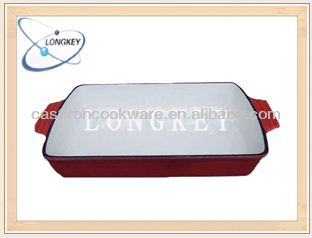 Best Performance Red Rectangular Enamel Cast Iron Sauce Pan