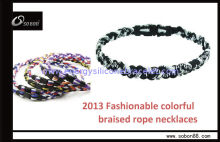 Custom Color Braided Rope Necklace Increases And Stabilizes Energy