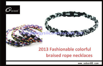 Custom Color Braided Rope Necklace Increases And Stabilizes Energy