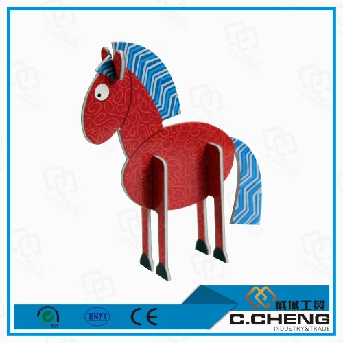 3d mini paper horse puzzle game children intelligent DIY toy