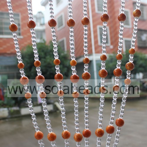 Garniture de guirlande de perles acryliques en cristal de fil de 12 mm et 16 mm et 8 mm à froid