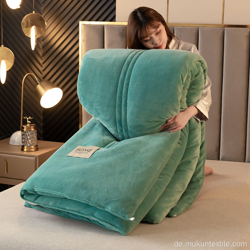 Koreanisch gesteppte Bettdecke aus Flanellsamt