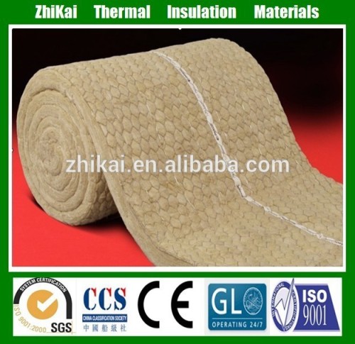 Wire mesh rock wool blanket , rock wool industrial felt rolls