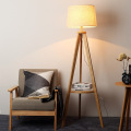 LEDER Bruine Houten Vloerlamp