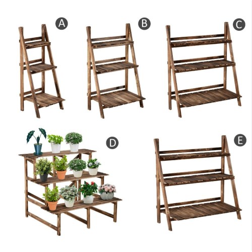 3 Tier Flower Shelf Stand Ladder Garden Rack